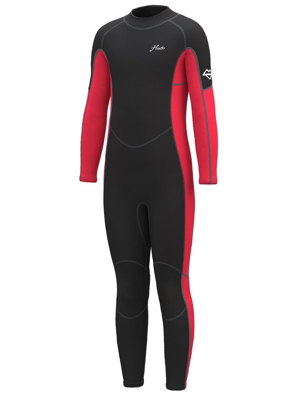 Hevto Kids Full Wetsuit Boys/Girls 3/2mm Neoprene Red Black Size 6 Cold Water